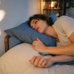 Femme en proie à une insomnie au couché